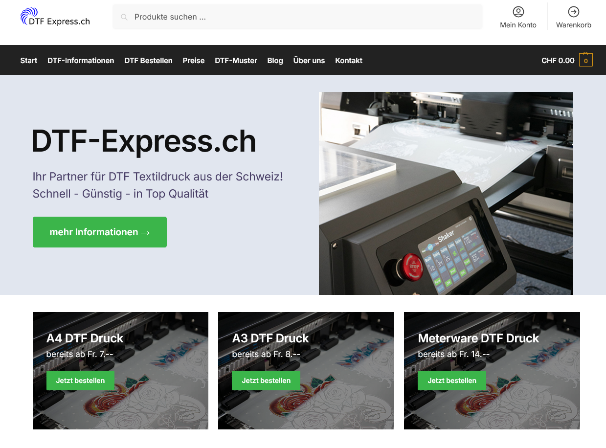 DTF Drucke bestellen in der Schweiz - DTF-Express.ch